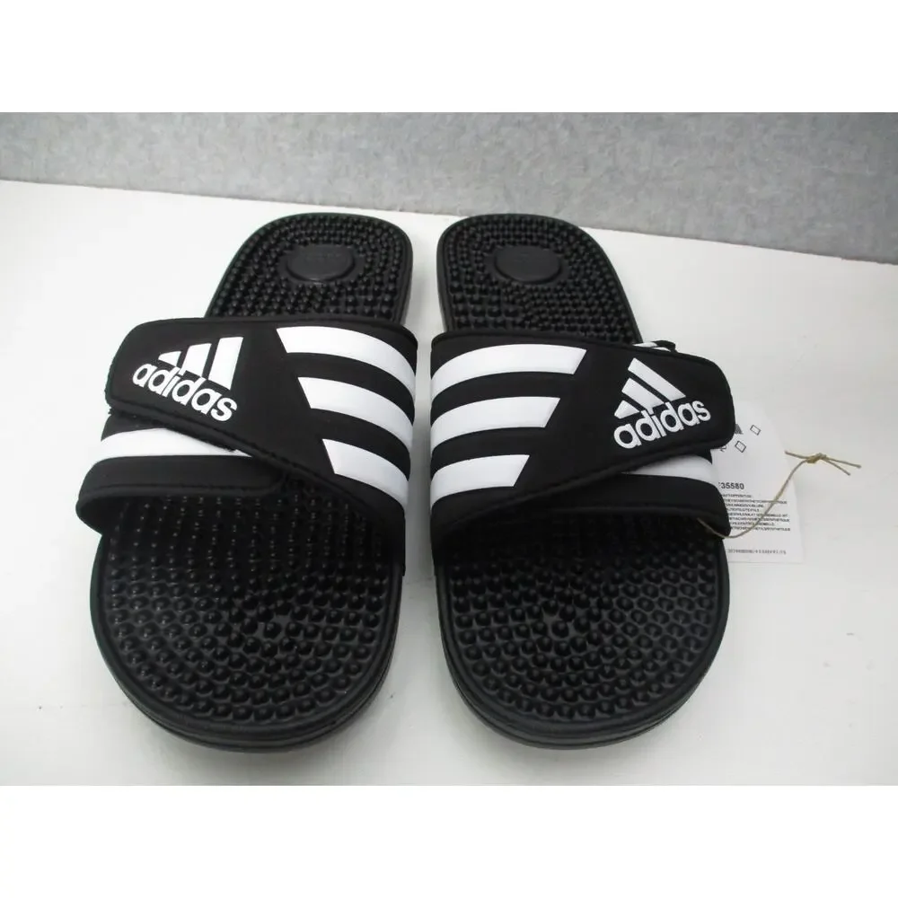 Adidas Adissage Sandals Slides Black/White Mens Sz 10 Womens Sz 11